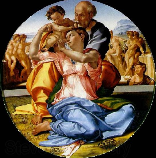 Michelangelo Buonarroti The Holy Family with the infant St. John the Baptist France oil painting art